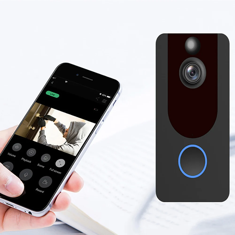 V7 HD 1080P смарт WiFi видео дверной звонок камера визуальный домофон ночное видение IP дверной звонок беспроводная камера безопасности