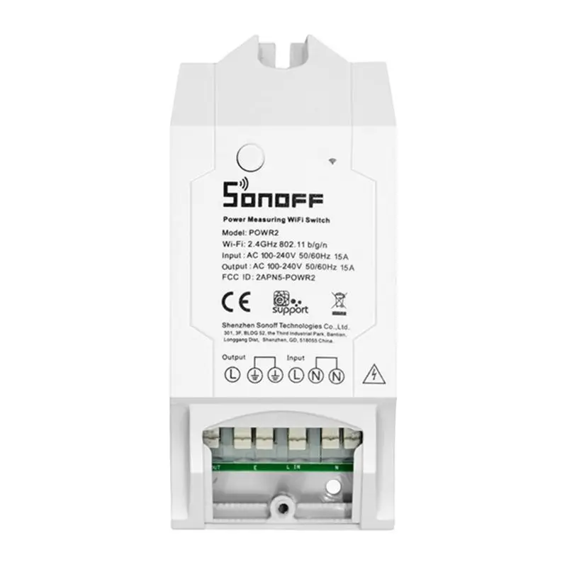 

SONOFF POW R2 15A 3500W Wifi Switch Controller Real Time Power Consumption Monitor Measurement For Smart Home Automation