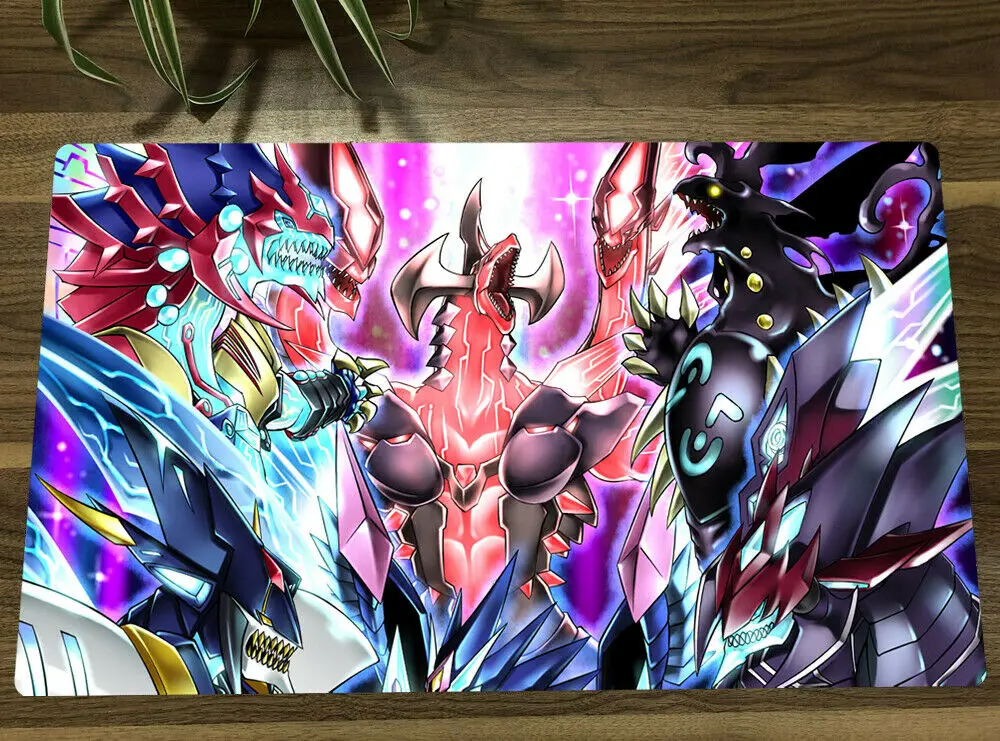 

Коврик YuGiOh Galaxy Eyes TCG, аниме игровой коврик для торговых карт, Нескользящий Резиновый коврик для мыши, Настольный коврик, сумка в подарок