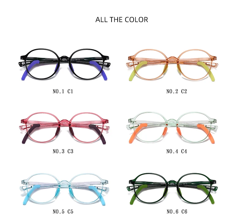 Round Anti Blue Light Glasses Children Silicone Soft Frame Goggles Plain Eyeglasses For Kids Boys Girls Frames UV400 Top Quality (13)