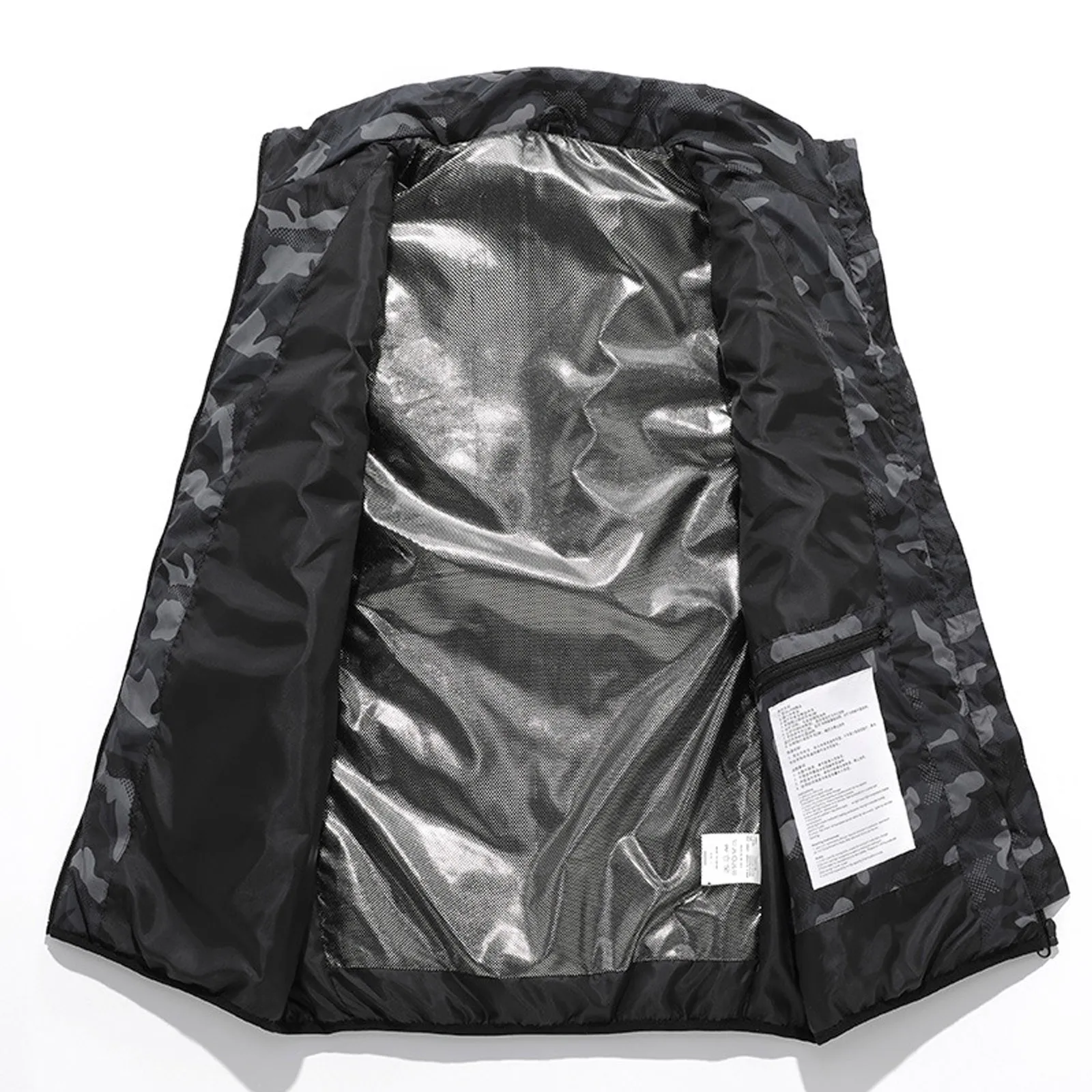 Men's Washable Jacket Coat Heated Warm Zipper Stand Collar Vest With Pocket Jacket Outdoor Camping Windproof Sleeveless Jacket 2