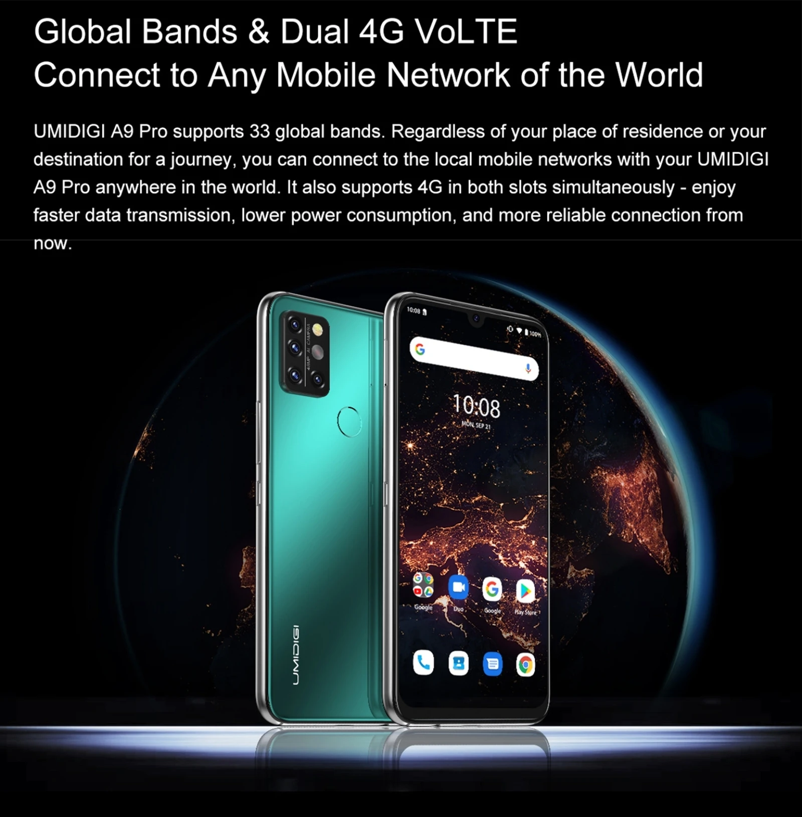 UMIDIGI A9 Pro 48MP Quad Camera Smartphone 6+128GB Android 10 Helio P60 Octa Core 6.3