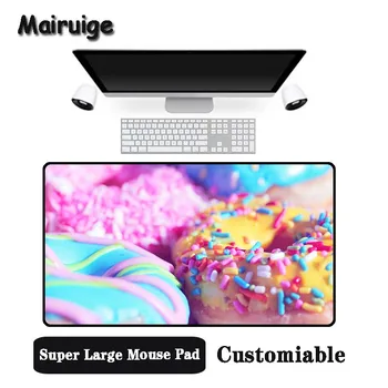 

Mairuige Big Promotion Large Size Multi-size Locked Mouse Pad Cute vibrant donut Pattern PC Computer Notebook Desk Mat