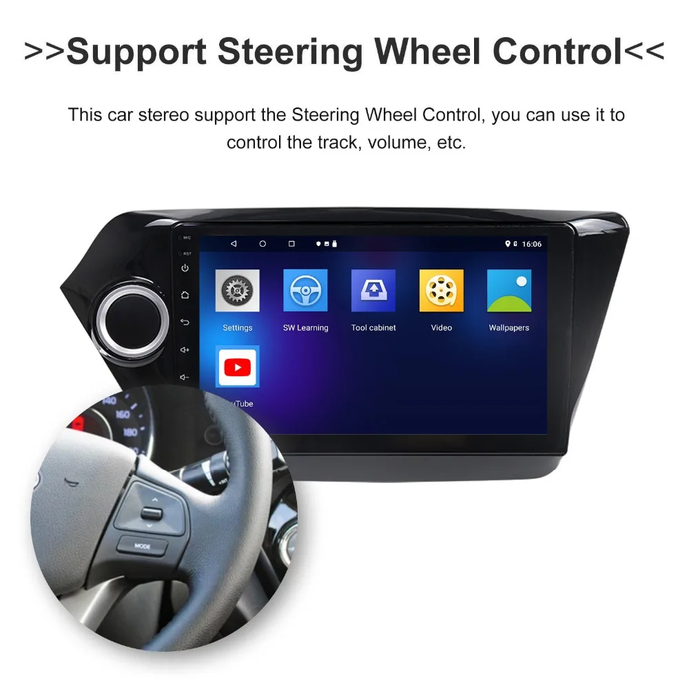 " Android 9,1 SIM Слот камера авто радио для KIA RIO 3 4 2011- gps Автомобильный мультимедийный видео плеер Мультимедиа Стерео 2din