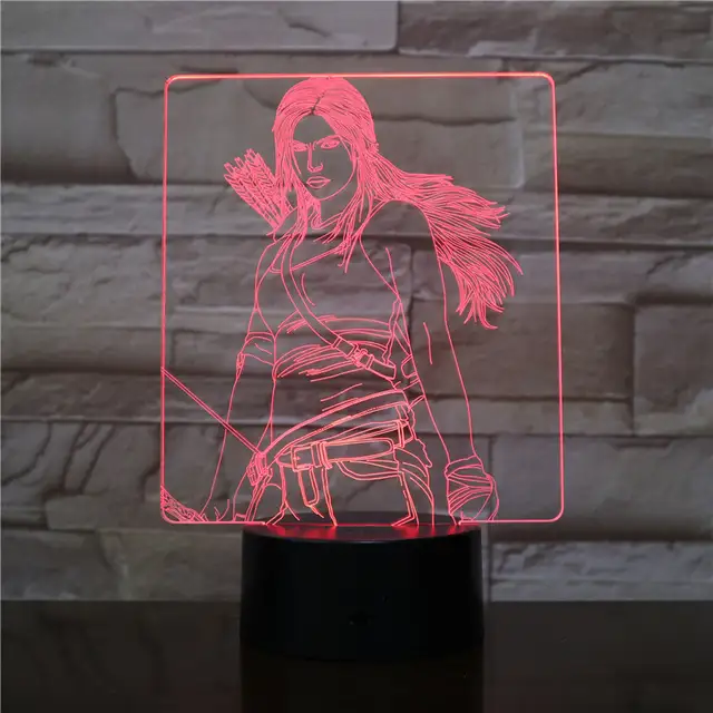 New 3d Led Night Light Wonder Woman Diana 7 Color Changeing Usb