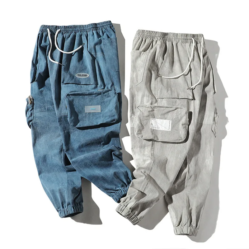 

2019 New Style Japanese-style Multi-pockets Bib Overall Autumn And Winter MEN'S Casual Pants Loose-Fit Sports Skinny Pants MEN'S