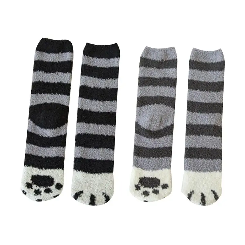 2 пары плотных носков из кораллового флиса теплые носки-тапочки Пушистые Носки для сна осенне-зимние толстые теплые носки для женщин для дома