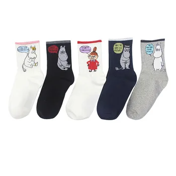 

New Cartoon Animal Cute Socks Harajuku Funny Socks Short Cortas De Mujer Spring Summer Moomin Socks For Girl Warm Short
