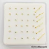 925 Sterling Silver 1.5MM Clear Crystal Nose Stud Pin Bone Tiny Nariz Piercing Body Jewelry 36pcs/Pack 3