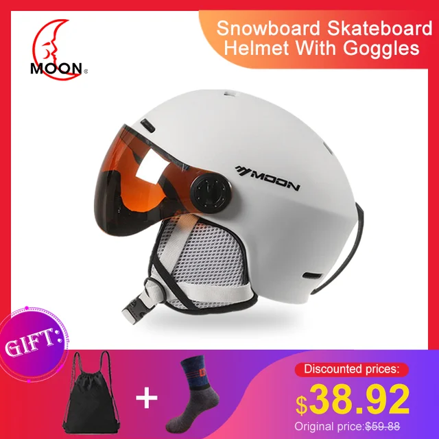 US $37.72 Ski Helmet MOON IntegrallyMolded PCEPS Colorful Skiing Helmet Outdoor Sports Snowboard Skateboard