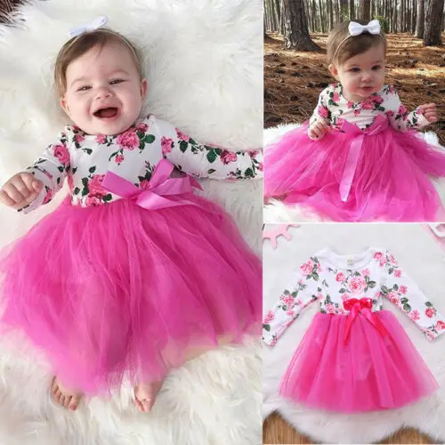 Newborn Baby Girl Infant Romper Jumpsuit Bodysuit Tulle Lace Dress Clothe Outfit Floral For Girls | Детская одежда и обувь