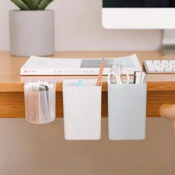 

Creative Wall-mounted Oblique Pen Holder Desk Desktop Storage Box Stationery Rack Makeup Brush Storage Tube Home Office Storage