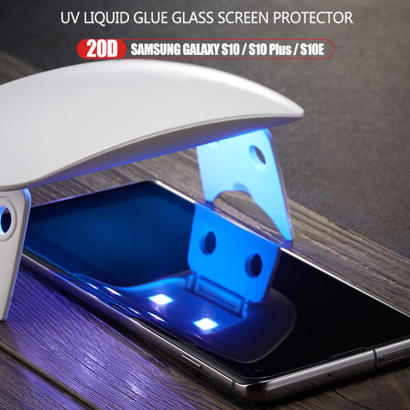 

20D UV Full Glue Liquid Screen Protector for Samsung S10 Plus Full Cover Tempered Glass Screen Film for Samsung S10 S10e