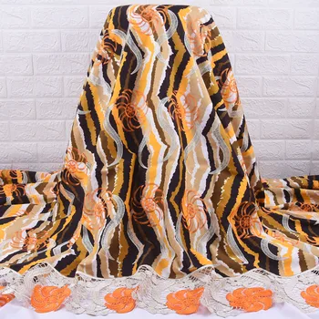 

Zhenguiru High Quality Wax Cloth Fabric African Lace Fabric Embroidered French Fabric Colorful Nigerian Fabric For Wedding A1942