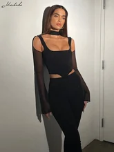 Macheda Spring square collar low cut halter top Crop short women's short design women's fashion halter vest trend is ubiquitous