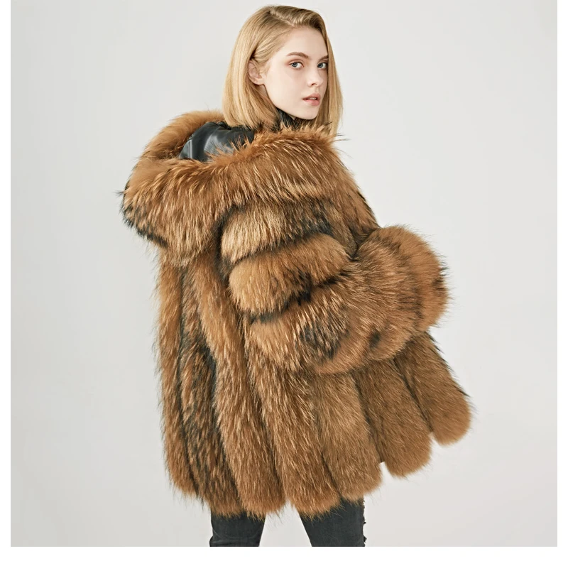MAOMAOFUR куртка из натурального меха енота женская новая модная верхняя одежда из натурального меха женская утепленная одежда с длинными рукавами пальто из натурального меха