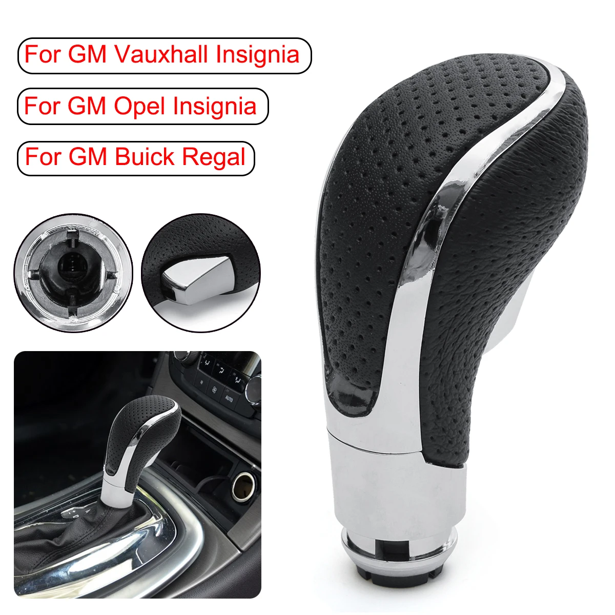 Gear Shifter Lever Shift Knob Automatic Transmission PU Leather For Buick Regal