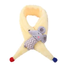 Маленький детский Шарф с мышкой, Детский плюшевый милый Шарф с крестиком, роскошный Шарф для женщин, женский платок, женский Шарф Bufanda Mujer