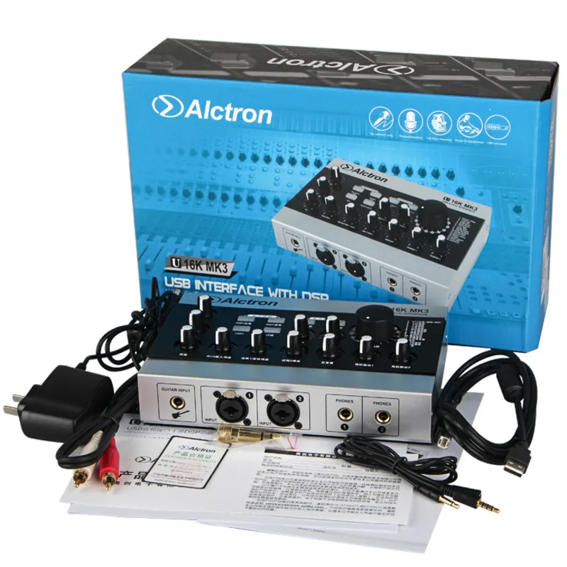 US $127.80 Alctron U16K MK3 USB Audio Recording Interface DSP Effect Input External USB Sound Card For Smart Phone Computer Pad Gitar