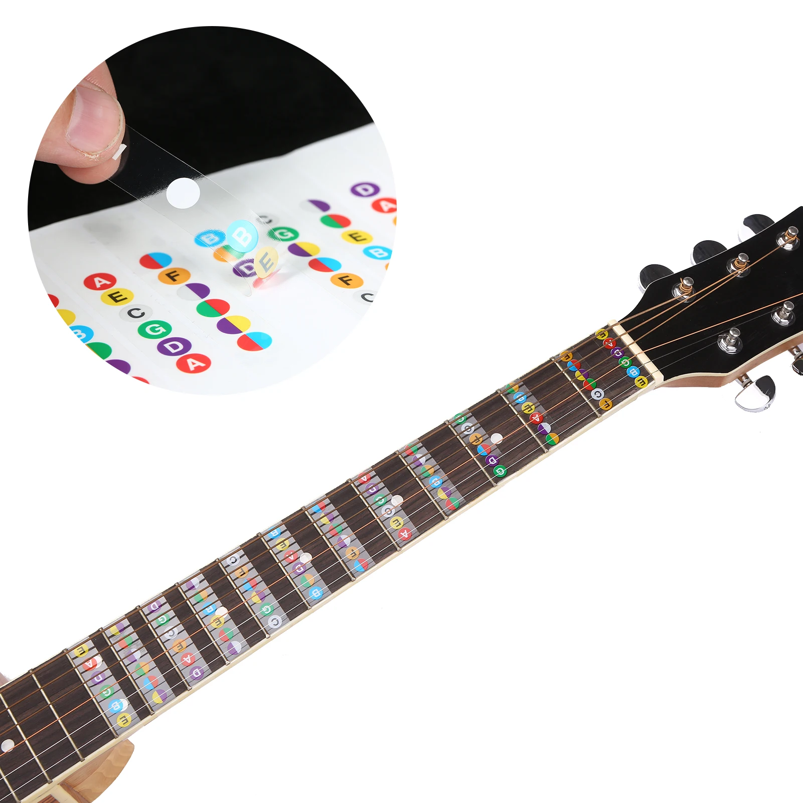 Adesivi Per Tastiera Chitarra - 4 Pezzi Con Note Colorate Per Principianti, Include Panno Pulizia - Foto 5