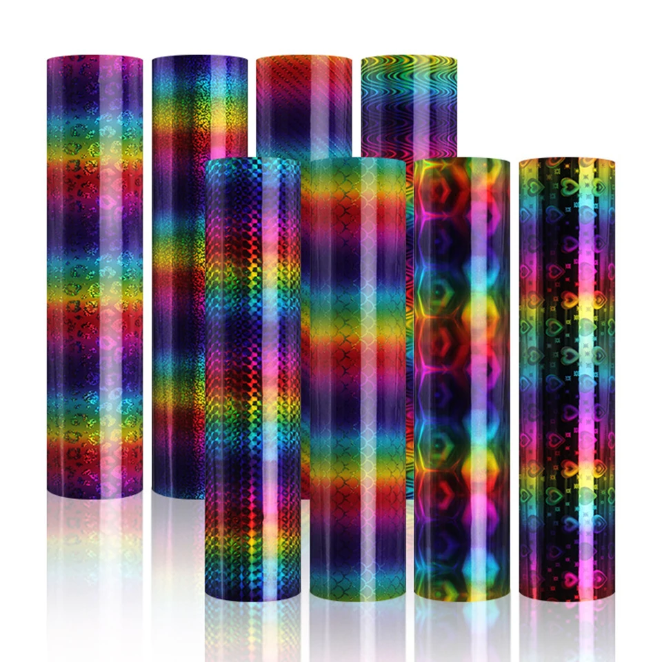 China Rainbow Holographic Opal Craft self adhesive Vinyl 12″ x 12