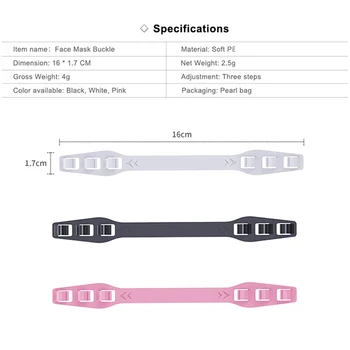 

3Pcs Face Mask Ear Hooks Extension Buckle Adjustable Earache Fixer Anti-Slip Mask Ear Grip Extension Hook Masks Buckle Holder