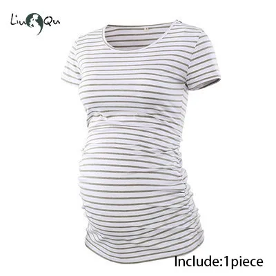 pic Комплект из 3 предметов; Одежда для беременных; Ropa Embarazada; футболка; топы; Футболка для беременных; повседневная одежда с оборками сбоку - Цвет: pic