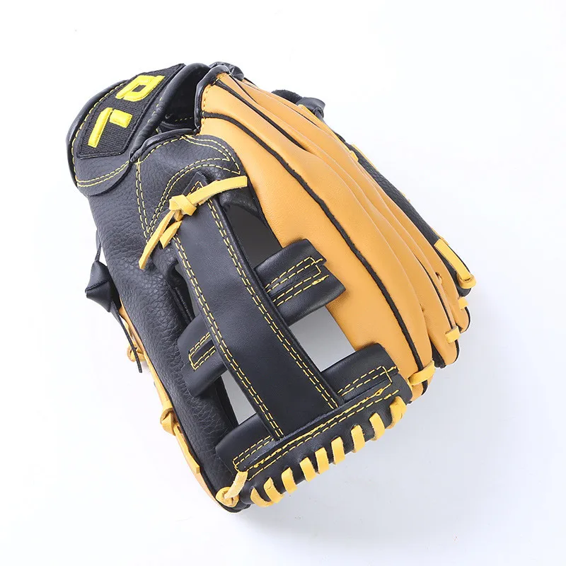 Guantes de béisbol de cuero genuino para hombres, partido escolar, adultos, tren juvenil, Marrón guante de béisbol, equipo deportivo de 11,5 