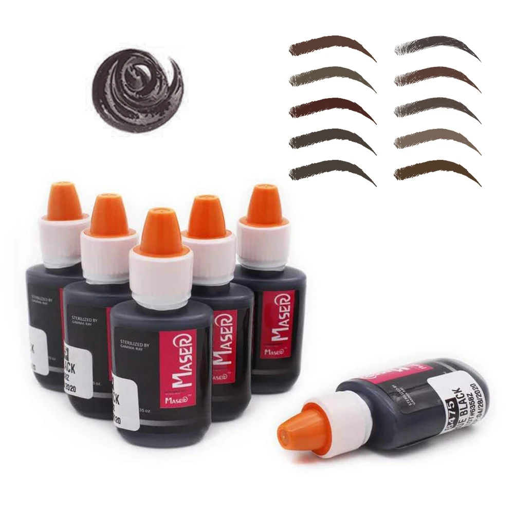 Maser Tattoo Ink 16 Colors For Choose Permanent Makeup Pigments For Eyebrows Microblading Beauty Safe Use Tattoo Machine Pen
