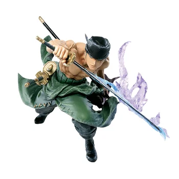 

4" One Piece The Straw Hat Pirates Roronoa Zoro Three Pole Flow Swordman Original Version PVC Action Figure Toy BOX 11CM X1028
