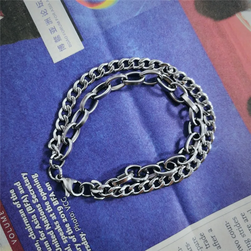 Модный топ с о-образной слово NK шить браслет-цепочка titanium стали из нержавеющей