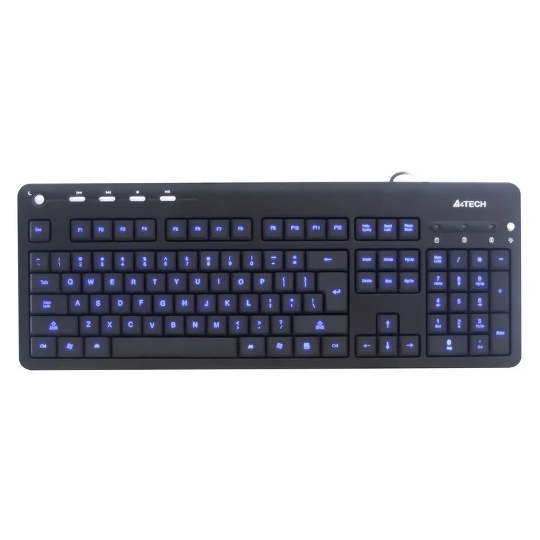 Клавиатура A4 KD-126-2 черный USB slim Multimedia LED