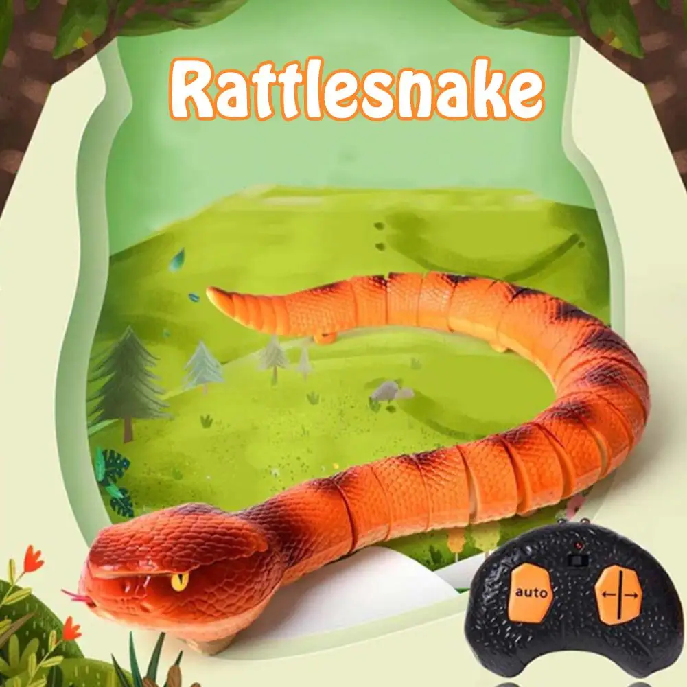 

Novelty RC Snake Rattlesnake Infrared Remote Control Robot Animal Toy With USB Cable Funny Terrifying Kids Joke Gift