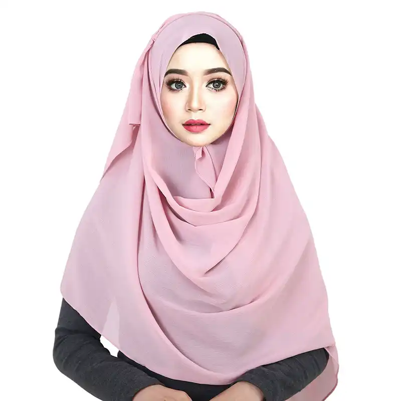 2020 New Summer Malaysia Indonesia Women Plain Bubble Chiffon Scarf Hijab Wrap Solid Color Headband Muslim Hijabs Scarves Shawls Aliexpress