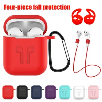

4Pcs/Set Earphone Accessories Silicone Earbuds Cover Anti-loss Cable Protective Case for AirPods 1 and AirPods 2