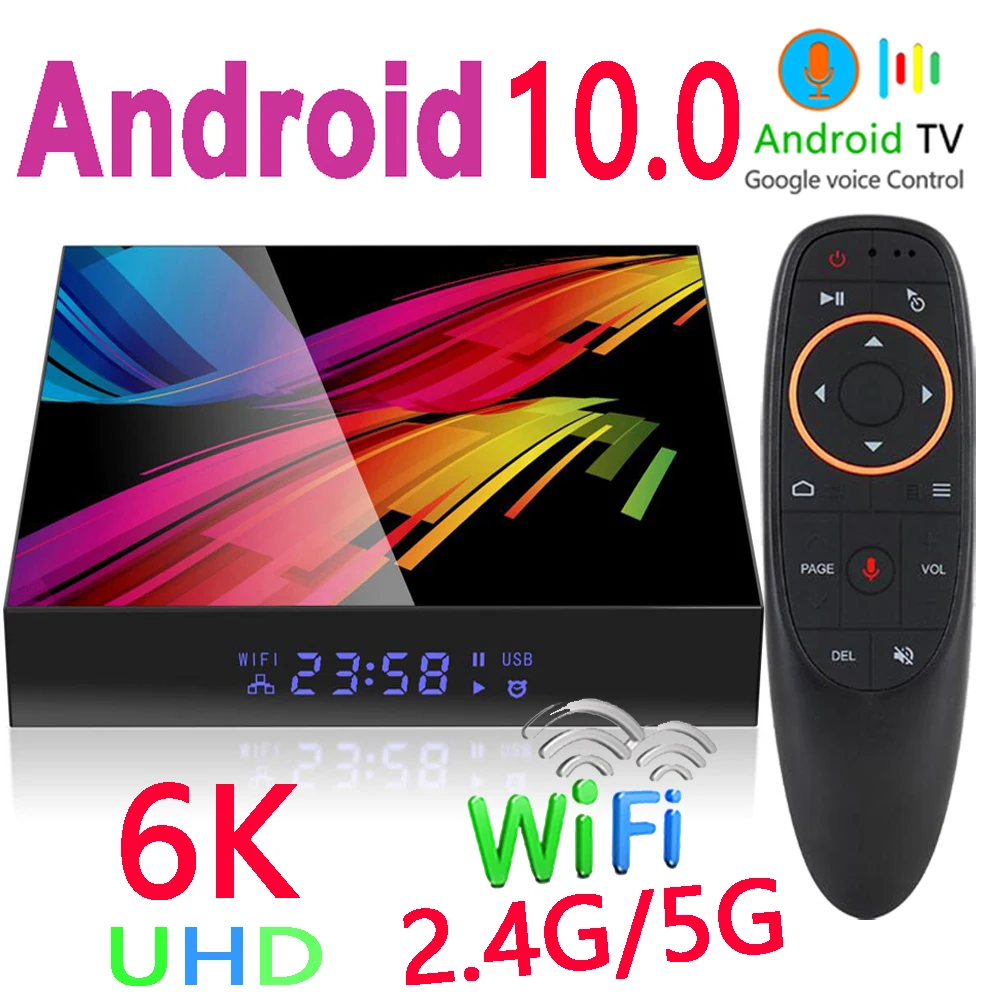 STUOTOP ST1 Smart TV Box Android 10.0 6K 3D Bluetooth Voice Assistant Wifi 2.4G & 5.8G High Performance Set Top Box Media Player