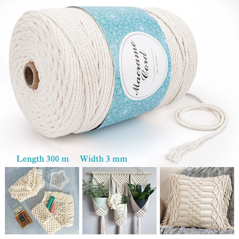 Accessoires Couture - Broderie,Corde En Coton Pour Macramé,Fil Coloré,Ficelle Torsadée,Couture