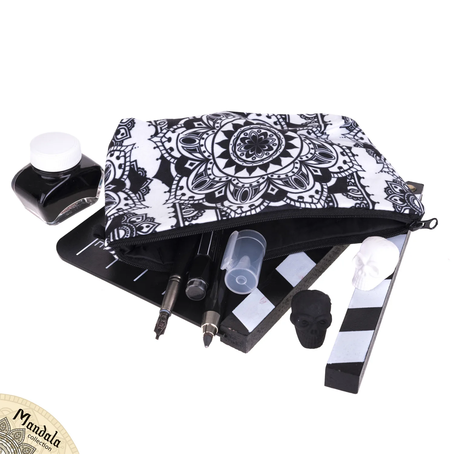 Black Datura flower3D печать с разноцветным рисунком сумки для макияжа на молнии дорожная женская сумка женская косметичка
