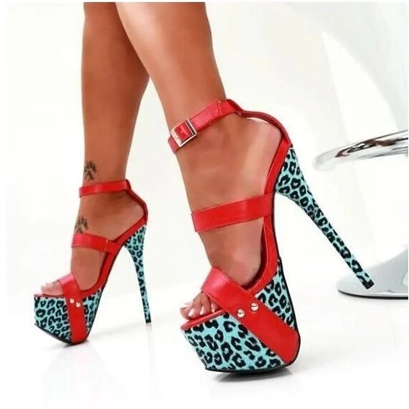 red and leopard print heels
