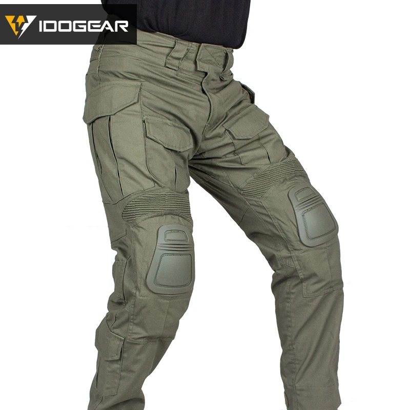 IDOGEAR G3 Combat Pants with Knee Pads Tactical Trousers  Gen3 Range green CT Cotton polyster 3201
