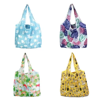 

Tote Shopping Bag Large Polyester Foldable Bag Grocery Reusable Shopping Bags Ripstop Waterproof Groceries Bags with Pouch