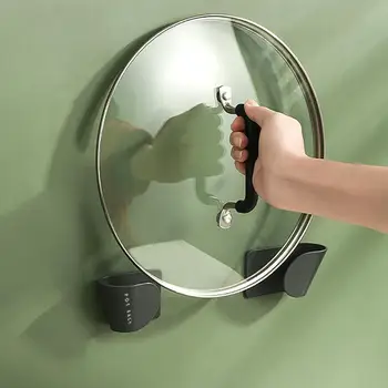 

2pcs/set Adjustable Wall Mounted Pot Lid Holder Multi-function Cutting Board Pan Cover Holder Kitchen Cooker Stand