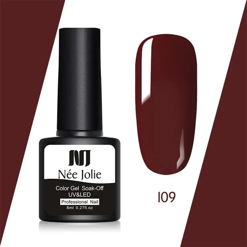 I09 NEE JOLIE1 Bottle 8ml Caramel Series Gel Polish 11 Coffee Colors Soak Off UV Gel Varnish One-shot Color Nail Art Gel - Цвет: I09