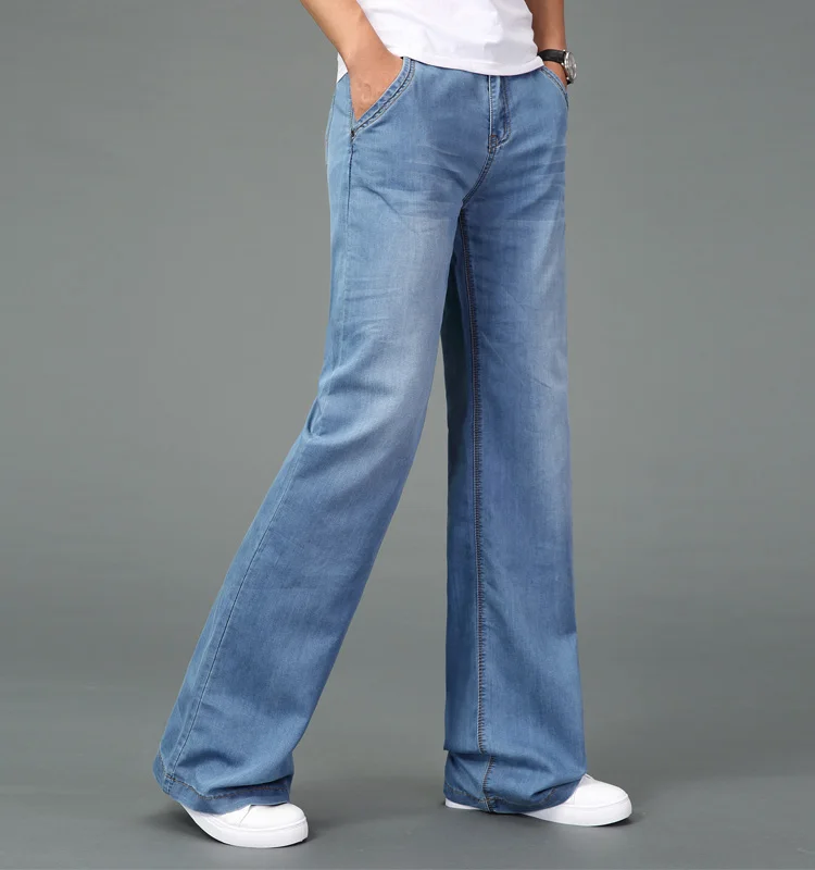 Mens Jeans Mens Loose Fit Flared Pants For Men Straight Bell Bottom