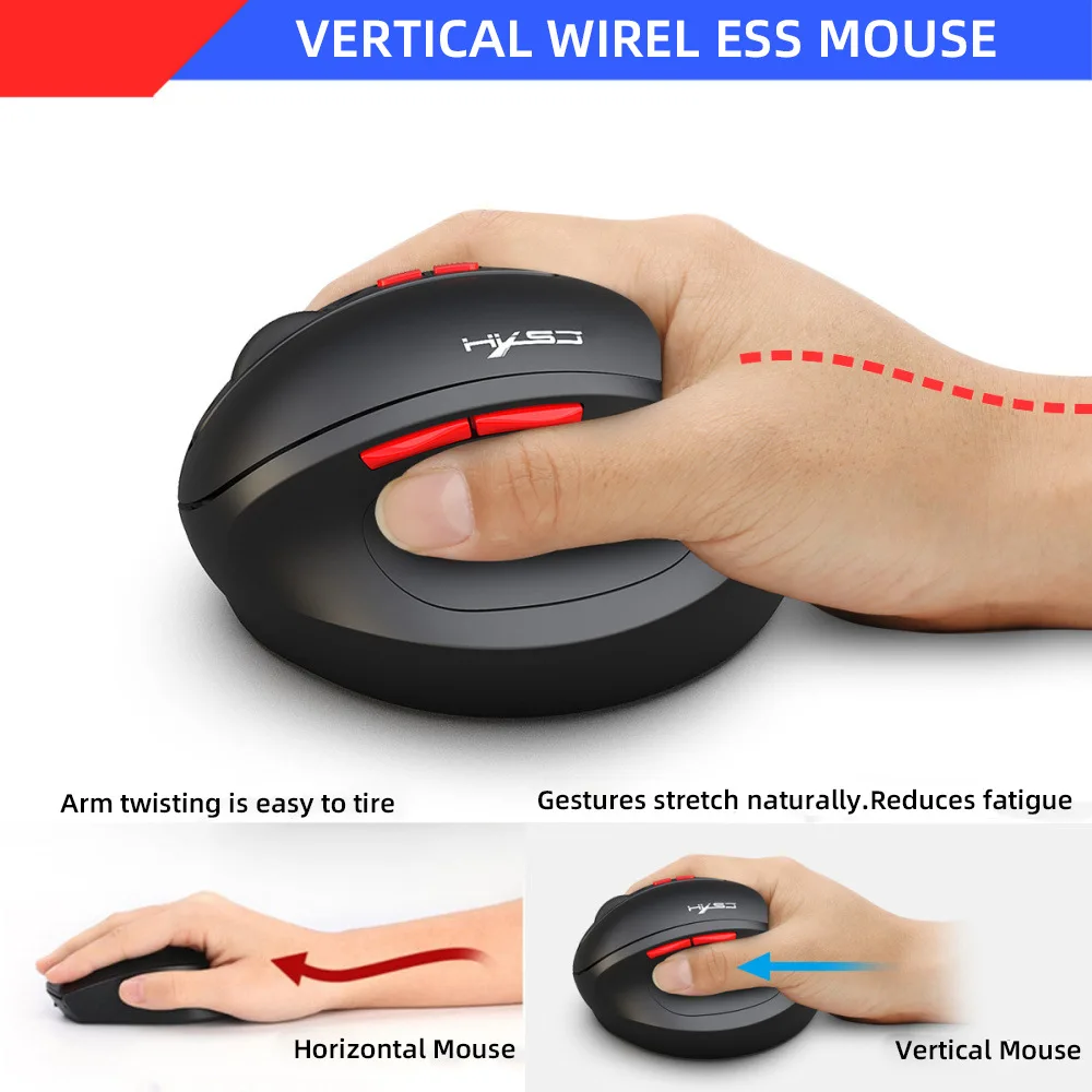 

vertical mouse 7-button ergonomics 2.4G wireless mouse with rechargeable