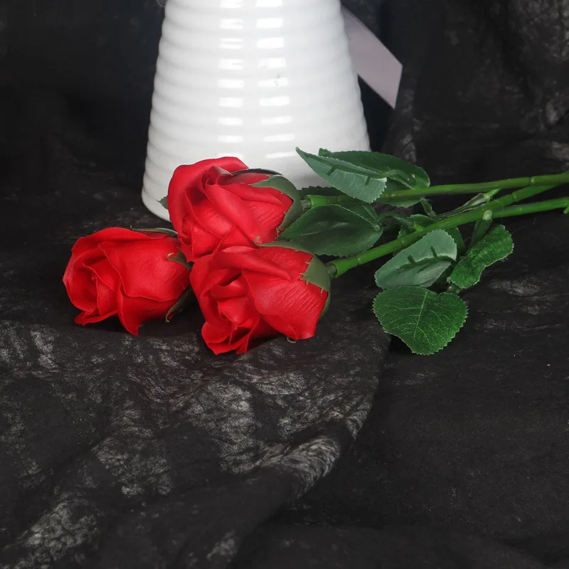 Высокое качество, имитация мыла, цветок, Шелковая Роза искусственная, цветок, свадебное украшение для дома, искусственные цветы - Цвет: red