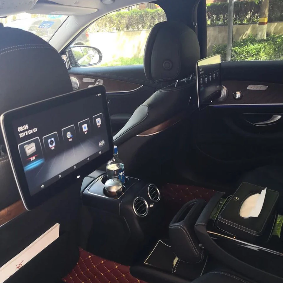 Прикуриватель подключи и играй ТВ экран в подголовник автомобиля монитор Android 8,1 заднее сиденье развлекательная система для Mercedes