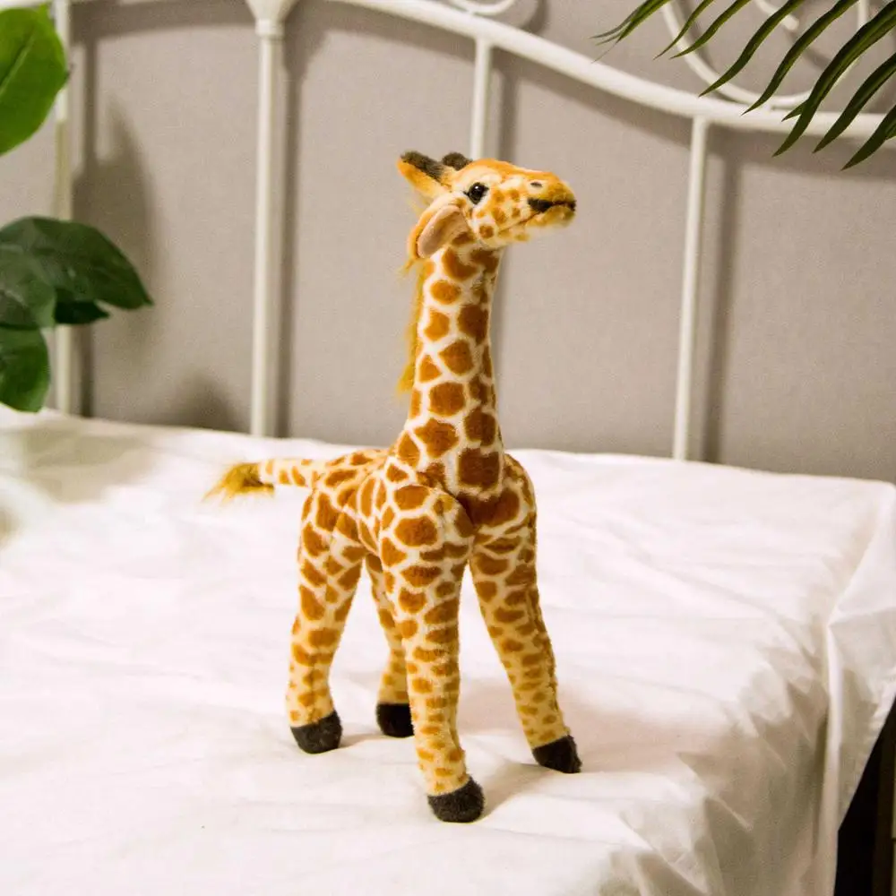 36-55 см милые плюшевые игрушки жираф, мягкие реалистичные олени, милые животные, кукла, домашний декор для детей, подарки на день рождения