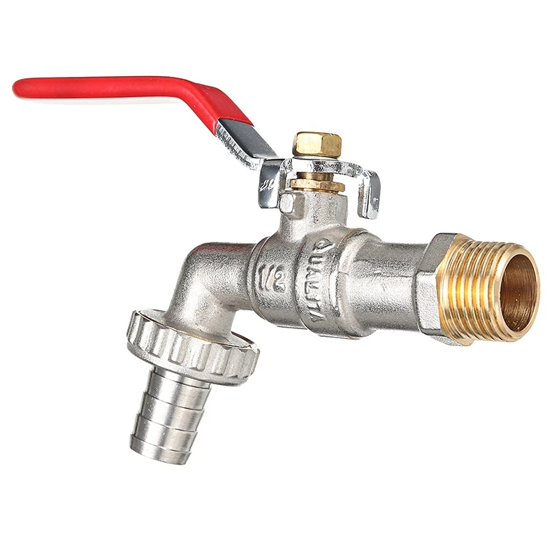 Outside Garden Tap Faucet Easy Quarter Turn Off/ On 1/2 Inch Lever Home Garden Water Supply Manual Long Handle Faucet Durable