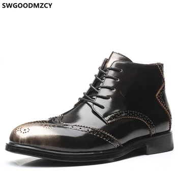 

Brogues Chukka Boots Men Formal Shoes Men Leather Boots Ankle Boots Men Shoes+male Erkek Bot Ayakkabi Bota Motociclista Zapatos